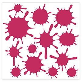 Paint Splatter Decal Set - Lipstick Pink Paint Splash Stickers - Removable Paint Splatter Stickers - Wall Decals Peel and Stick Kids -Daycare Decor Art Classroom Decor Kids Bathroom Sets - 13pc