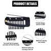 12pcs Wig Clip with Safety Pins, 10-Teeth Hair Extension Snap
