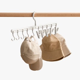 LANZYLO Hat Organizer, Hat Storage for Closet, Hat Racks for Baseball Caps, Set of 2 Cap Organizer, Fits All Caps, White