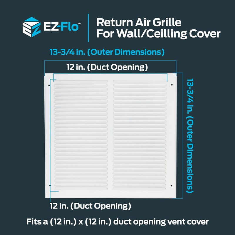 EZ-FLO 61627 Return Air Grille, white