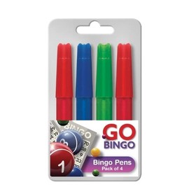 BG Go Bingo - Assorted Colours Bingo Marker Pens Blue, Red, Green - Pack of 4
