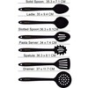 Culinary Couture Black Silicone Kitchen Utensils Set of 6, Non-Stick