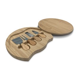 Eternal Living 10” Round Cheese Bamboo Board Set with Cheese Knives for Charcuterie Boards, Bamboo