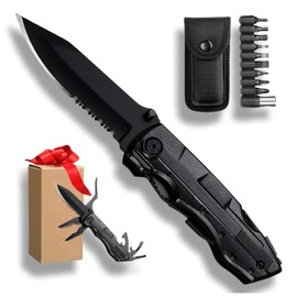 RUISTLI Herramientas Multifuncional-Navaja Multiusos 16 en 1,Multiherramienta Plegable,Navaja Tactica Multitool,Pinzas Multiherramientas con Navaja de Bolsillo y Abridor de Botellas y Destornillador