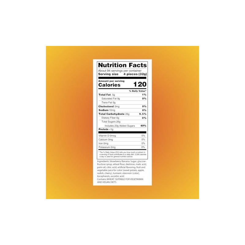 Sour Power Premium Candy Belts, Strawberry/Banana, 6.6 lb