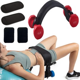 Cinturón de Empuje de Cadera, Banda de Empuje de Cadera para Mancuernas, Cinturón de Botín para Empuje de Cadera con 2 Almohadillas Protectoras, Platos de Hasta 500 Libras,Ajustable para Mancuernas, Pesas Rusas