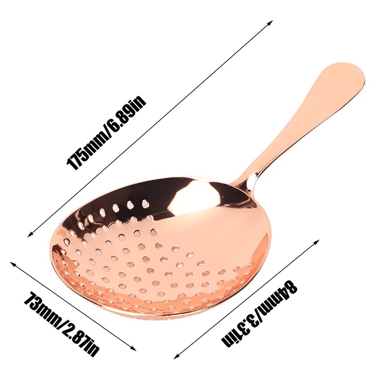 Cocktail Strainer, Julep Strainer Stainless Steel (Copper Plated)