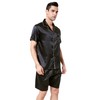 TONY AND CANDICE Men's Short Sleeve Satin Pajama Set with
