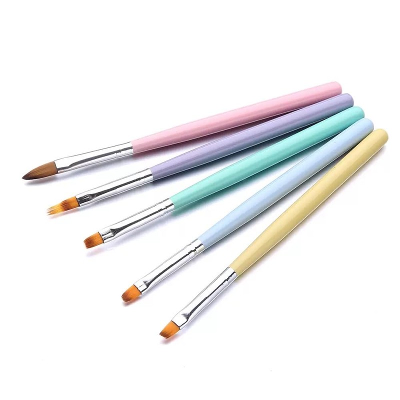 5Pcs One Stroke Nail Art Brush Set, Petal Painting Brushes