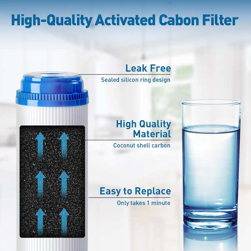 PureDrop PDR-FG15 2.5"x10" GAC Granular Activated Carbon Water Filter Cartridge