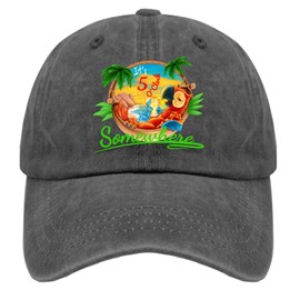 Jimmy Music Buffett Accessories Hats It is 5 O'clock Somewhere Hat Custom Hats for Men Pigment Black Womens Sun Hat Gifts for Mom Baseball Hats