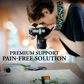 Art Tribute - Correa de cámara acolchada para fotógrafos, ajuste universal, cuello hombro y correa cruzada, liberación rápida para DSLR/SLR/sin espejo, compatible con Canon Nikon Sony Olympus, gran