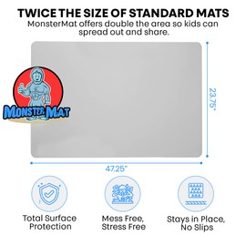 Extra Large Silicone Craft Mat 48x24 Inch – Heat Resistant Table Protector, Non-Slip Surface for Painting, DIY, Clay, Bakin, Easy Clean, Rolls Up – Use as Floor or Cutting Mat by MonsterMat