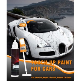White Touch Up Paint For Cars, Car Paint Touch Up, Scratch Repair Kit With 2-In-1 Brush & Pen, Car Touch Up Paint Pen, Quick Dry Formula For Common Solutions For Deep And Shallow Scratches (0.8 Fl Oz)