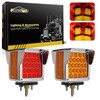 Partsam Pair Truck Trailer 52 LED Red/Amber Square Double Face