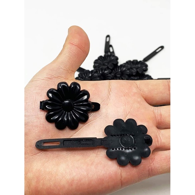 Tara Girls Self Hinge Plastic Flower Hair Barrettes 18 Pieces