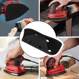 YINETTECH 2 Pieces Triangle Sander Support Plate Sanding Plate 93 x 93 x 93 mm Velcro Sanding Pad 6-Hole Protective Pad for All Standard Triangle Sanders