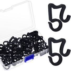 Marsui 40 Pieces Christmas Light Clips Outdoor Gutter Hooks Weatherproof String Light Hangers for Halloween Xmas Holiday Decorations (Black)