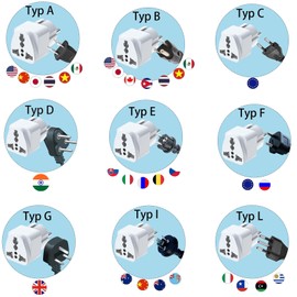 Pack of 2 Plug Adapter, UK Adapter to EU, US to EU Adapter, Adapter China Germany Plug, Adapter USA Germany Plug, Universal Adapter for Germany, USA, UK, China, etc. (White)