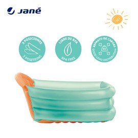 Jané Inflatable Baby Bath 3 Positions 30 Litres Suitable from Birth Growing Positions with Divider and Headrest