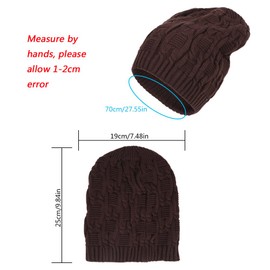 EGOGO Winter Chunky Soft Beany Skull Cap Oversized Baggy Trendy Thick Knit Beanie Skull Hat for Men and Women E601-7 (Brown)