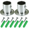 Selyse Pack of 2 Stainless Steel Wardrobe Pipe Bracket, Flange