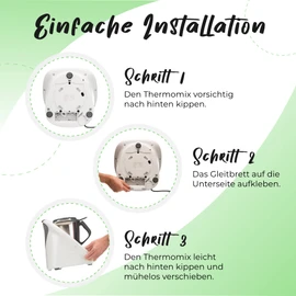 The invisible sliding board for Thermomix TM5 / TM6, extra wide for safe moving, made in Germany - Accessories by KochFix