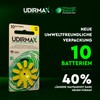 100 Hörgerätebatterien Größe 10 PR70 Udirmax Gelb Dynamic Sonar Technologie