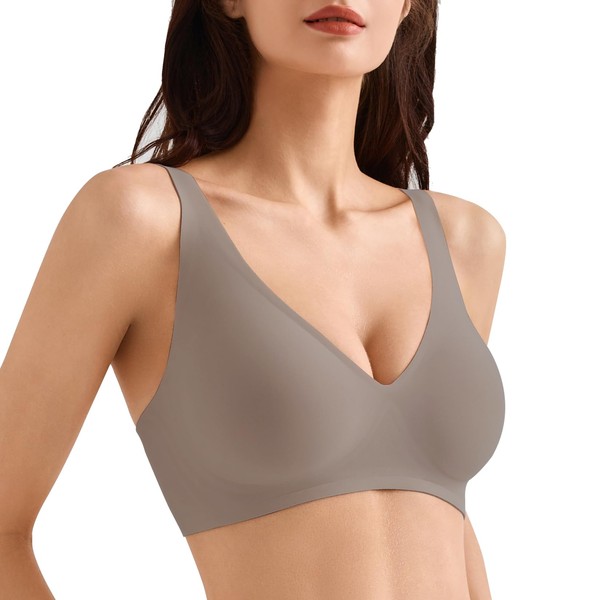 Yadalky Wireless Bra for Women, Deep V Seamless Bras Wirefree