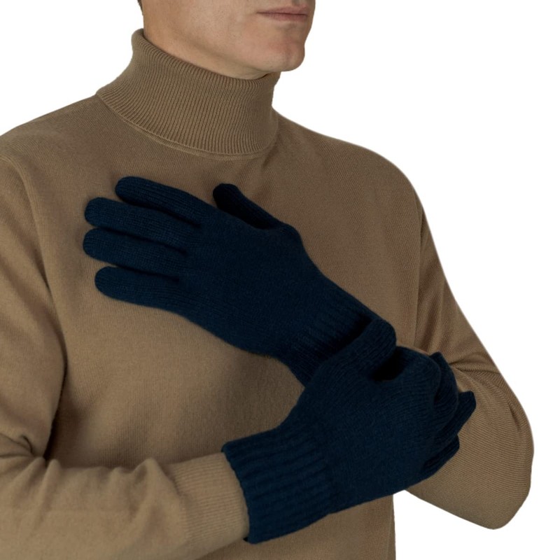 Pure Cashmere Men’s Gloves, Navy