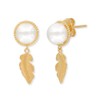Engelsrufer Women's Earrings Gold-Plated Sterling Silver with Feather Pendant and