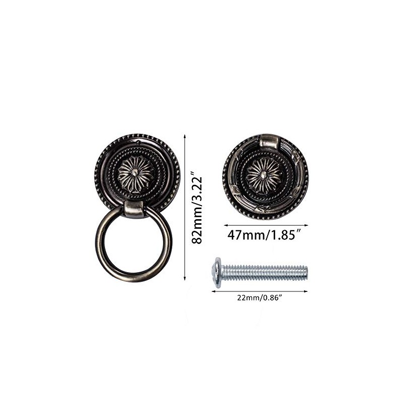 INCREWAY 10-Pack Vintage Pull Ring, 47mm Zinc Alloy Flower Carved