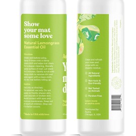 ASUTRA Natural & Organic Yoga Mat Cleaner (Mindful Lemongrass Aroma), 4 fl oz | Safe for All Mats & No Slippery Residue | Cleans, Restores, Refreshes | Comes w/Microfiber Cleaning Towel