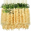 12-Piece Artificial Wisteria Vine Set – Hanging Silk Faux Flowers
