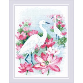 RIOLIS Cross Stitch Kit - 1868 - Lotus Field - Herons