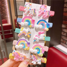 Unicorn Hair Clips, Pack of 10 Hair Clips Girls Unicorn Hair Kids Girls Hair Clip Rainbow Hair Clips Hair Clips Hair Clips Multicoloured