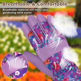 MERTURN Long Leather Gardening Gloves for Women Thorn Proof Garden Gloves Working Gloves for women