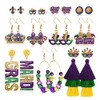 NLCAC Mardi Gras Earrings Set Fleur De Lis Mask Stud