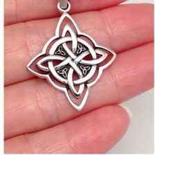 Fashion Jewelry IRISH CELTIC KNOT symbol PAGAN Pendant 22" 925 Sterling Silver Necklace Women