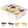 Snackle Box Container, Divided Serving Tray with Lid and Handle,