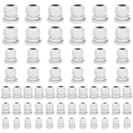 Pack of 60 Cable Glands, IP68 Cable Grommet Waterproof with Seals M12 M16 M20 M25 M32, Plastic Nylon Cable Grommets with Locking Nuts, Outdoor Garden Switch Box Junction Box