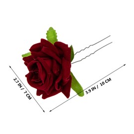 FOMIYES Flower Hair Claw Clips Rose Hairpin u Shaped Hair Fork for Wedding Headdress Fashion Accessories