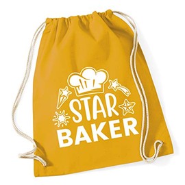 Hippowarehouse Star Baker Drawstring Cotton School Gym Bag 37cm x 46cm, 12 litres