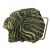 Native American Indian Head Bronze Belt Buckle