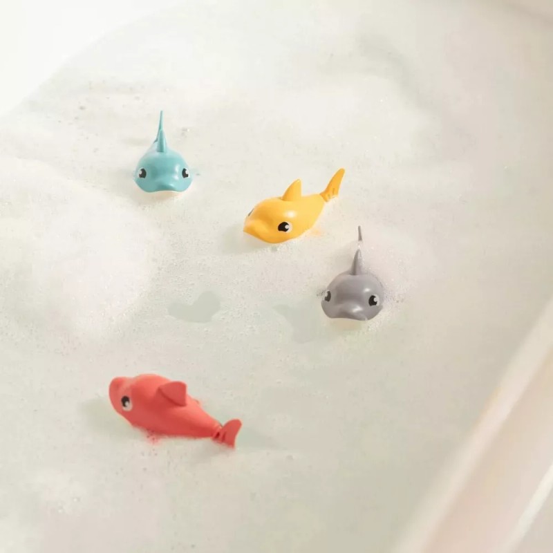 Sperric 12pc Floating Shark Bath Toys for Toddlers, Colorful Swimming