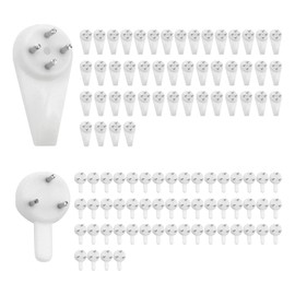 Dnyta 100pcs Invisible Nail Screws Wall Hooks Picture Hanging Kit No Trace Picture Hangers Invisible Wall Nails for Hanging Photo Frame,Decoration,Artwork Picture(2 Types)