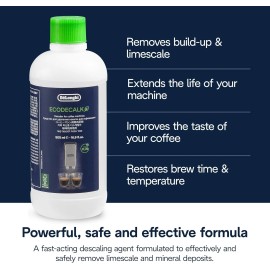 De'Longhi EcoDeCalk by DeLonghi – Natural Descaling Solution for Coffee Machines, 16.9 oz