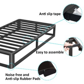 Firpeesy Upgrade Anti Bending and Round Corner Legs 10 inch Metal Twin Bed Frame 3500 LBS Heavy Steel Slats Support Platform Bed Frames No Box Spring Needed Platform Noise Free Easy Assembly