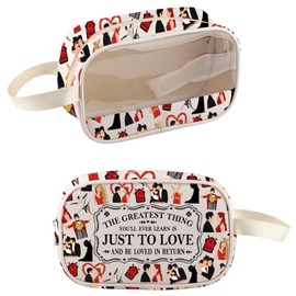 JYTAPP Musical Clear Toiletry Bag The Greatest Thing You'll Ever Learn is Just to Love and Be Loved in Return Bag for Fans (Beige)
