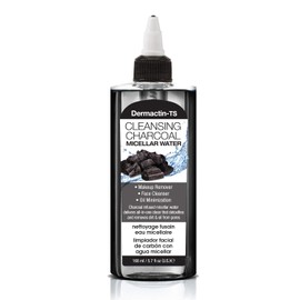 Dermactin - Desmaquillante de agua micelar de carbón limpiador TS - Limpiador facial y minimizador de aceite 5.7 oz.